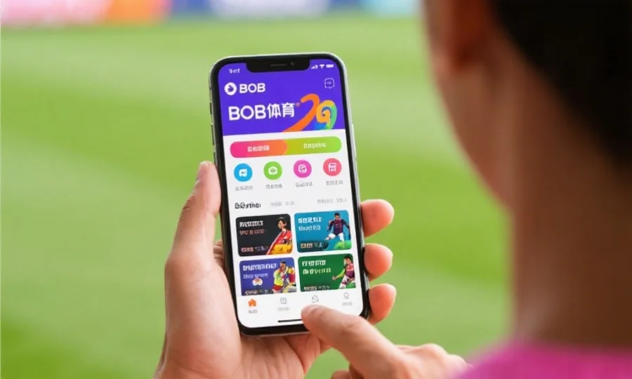 BOB体育App主界面展示,色彩鲜明、导航栏清晰,用户正在浏览不同赛事版块